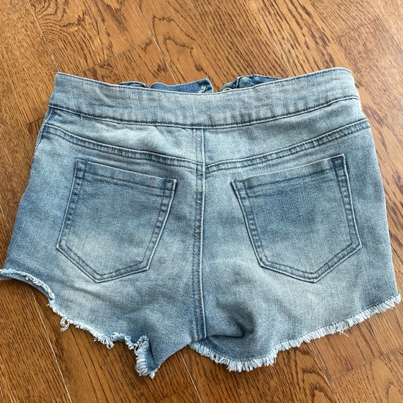Blue Denim Shoelace Shorts - Picture 2 of 2
